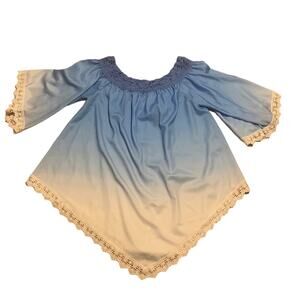 NWT Zanzea Collection Women's Blouse Top Relaxed Feminine Lace Ombre Size XL